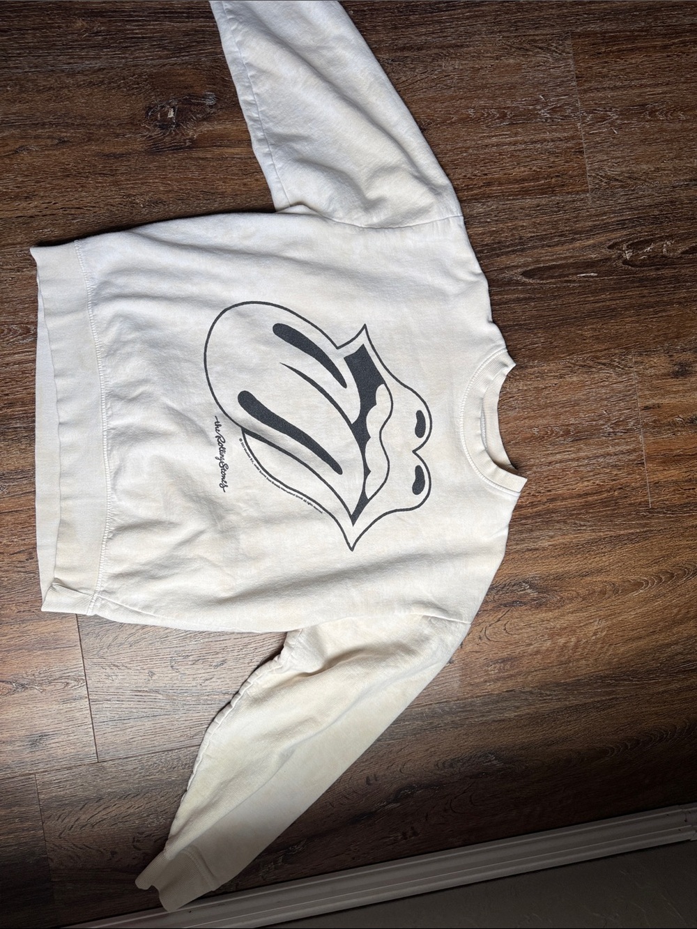 EUC !Cream Graphic Sweatshirt with Black Abstract Logo